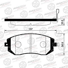 Колодки 26296-AE160 / AN-672WK / A-672 /PF-7460 / 26296-AG040 / 26296-FE000 / 26296-FE020 / 26296-F
