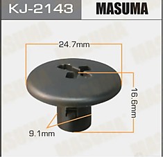 Покер  пластм.крепежный  "Masuma"   2143-KJ  (уп.50шт)  салонная черная