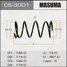 Пружина MR316705  "Masuma"  front PAJERO IO/ H76W