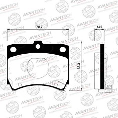Колодки AY04-0M-A004,AF-3050, A-234, D0013328Z, D0403328Z, ZZ603323Z / E8BZ-2001-B, XU2Z-2V001-HA,