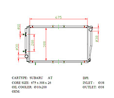 Радиатор SUBARU LEGASY 2,0 92-98 TURBO (SB0003-T)